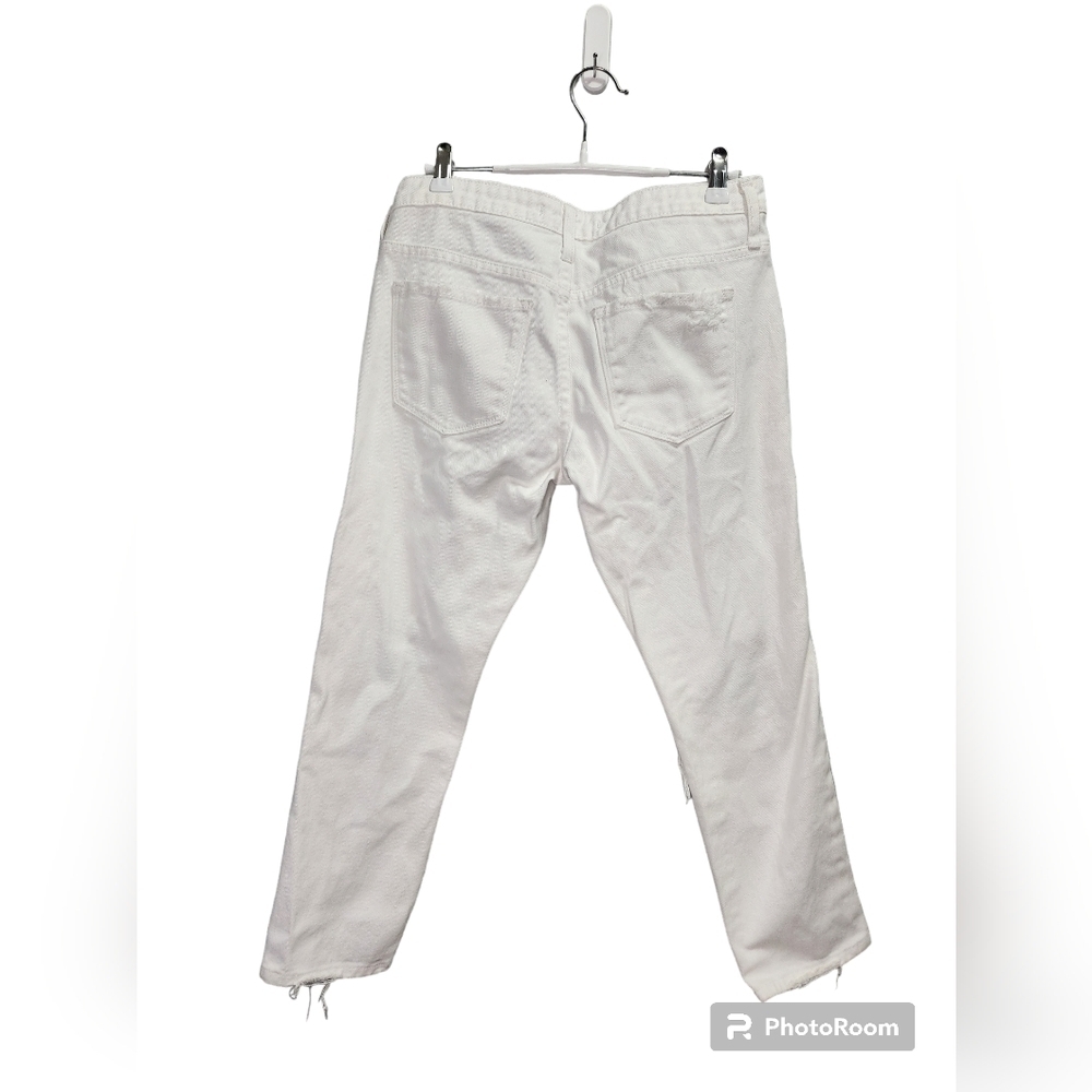 KLIQUE B White Distressed Denim Cropped size 26 - Picture 3 of 5